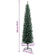 Bowery Hill Artificial Slim Christmas Tree Green and white PVC Steel Slim