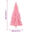 Bowery Hill Contemporary Artificial Christmas Tree Pink PVC Steel Tall