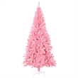 Bowery Hill Contemporary Artificial Christmas Tree Pink PVC Steel Tall