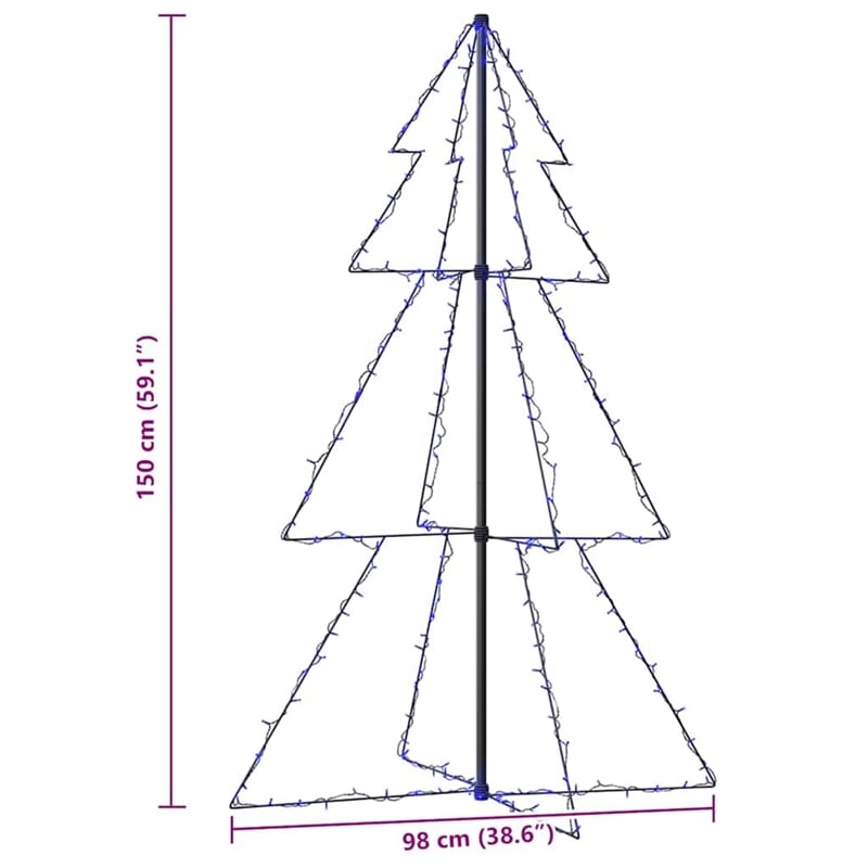 Bowery Hill Christmas Cone Tree 200 LEDs Indoor and Outdoor 3x5 ft