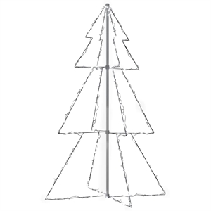 Bowery Hill Christmas Cone Tree Cold white Metal 38.6 x 59.1&quot
