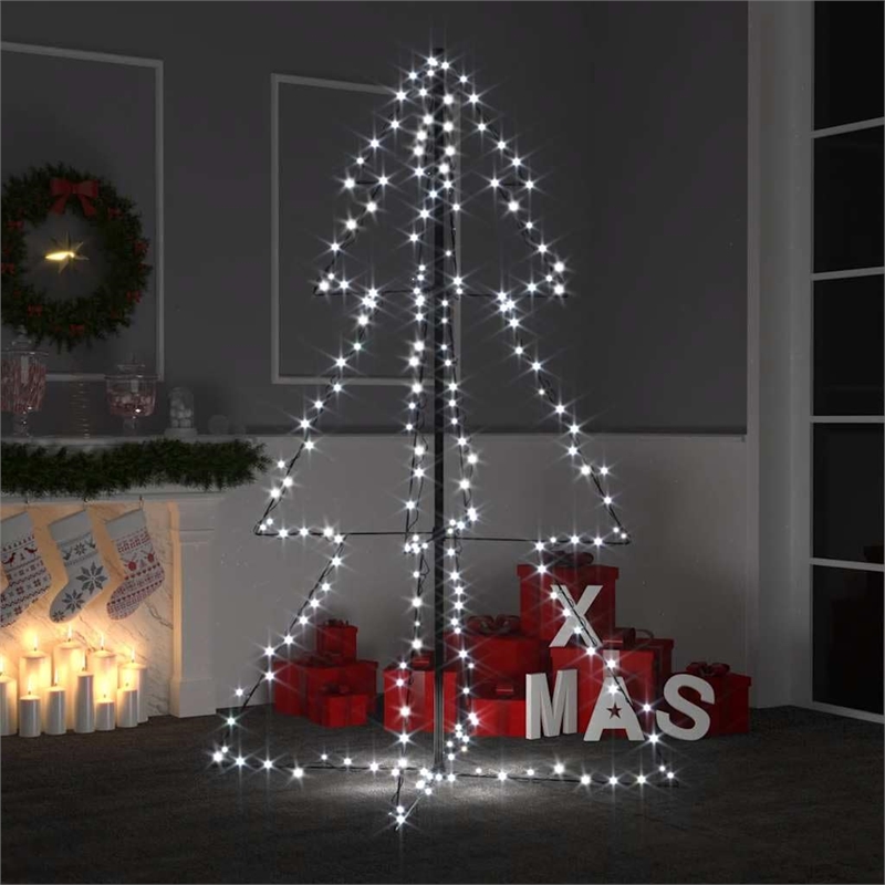 Bowery Hill Christmas Cone Tree Cold white Metal 38.6 x 59.1
