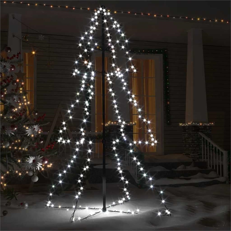 Bowery Hill Christmas Cone Tree Cold white Metal 38.6 x 59.1
