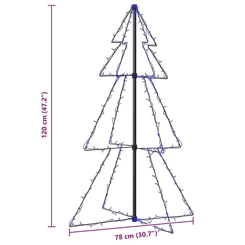 Bowery Hill Christmas Cone Tree 160 LEDs Indoor and Outdoor 3x4 ft