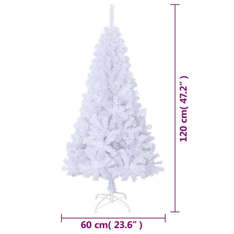 Bowery Hill Artificial Christmas Tree White PVC Medium Adjustable Armrests