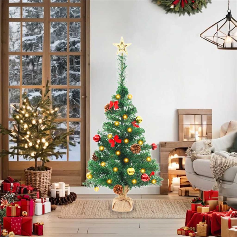 Bowery Hill Christmas Tree Green PVC Small Christmas Tree Cone-shaped