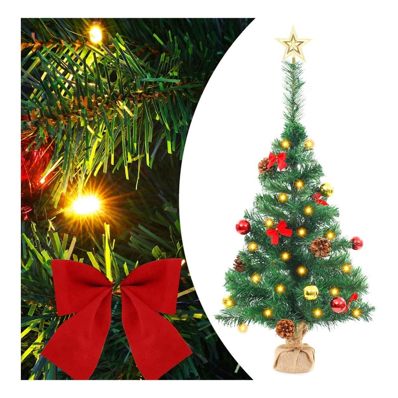 Bowery Hill Christmas Tree Green PVC Small Christmas Tree Cone-shaped