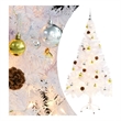 Bowery Hill Artificial Pre-lit Christmas Tree with Baubles White 5 ft