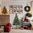 Bowery Hill Artificial Pre-lit Christmas Tree with Baubles Green 5 ft