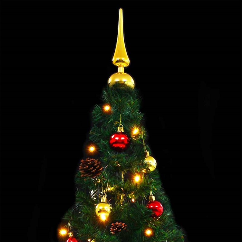Bowery Hill Artificial Pre-lit Christmas Tree with Baubles Green 5 ft