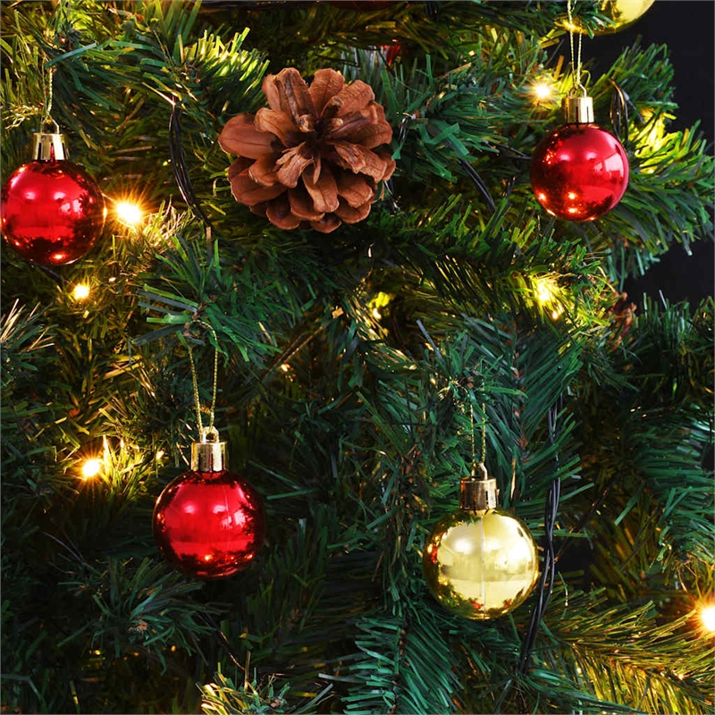 Bowery Hill Artificial Pre-lit Christmas Tree with Baubles Green 5 ft
