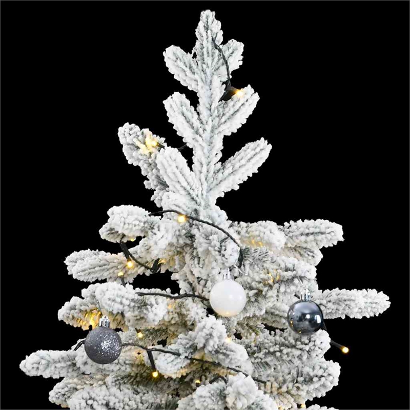 Bowery Hill Artificial Hinged Christmas Tree Green and white PVC PE Iron