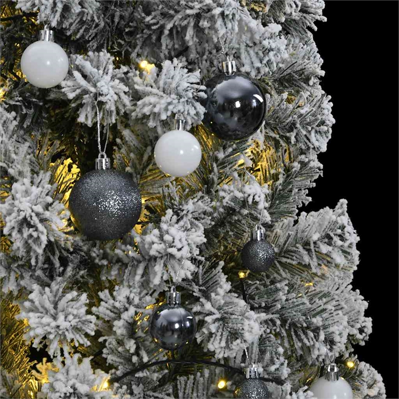 Bowery Hill Artificial Hinged Christmas Tree Green and white PVC Iron Plastic