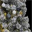 Bowery Hill Artificial Hinged Christmas Tree Green and white PVC Iron Plastic