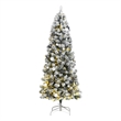 Bowery Hill Artificial Hinged Christmas Tree Green and white PVC Iron Plastic