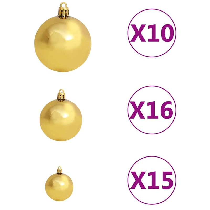 Bowery Hill Artificial Hinged Christmas Tree 300 LEDs and Ball Set 82.7