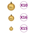 Bowery Hill Artificial Hinged Christmas Tree 300 LEDs and Ball Set 82.7