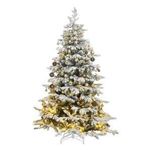 Bowery Hill Artificial Hinged Christmas Tree 300 LEDs and Ball Set 82.7&quot