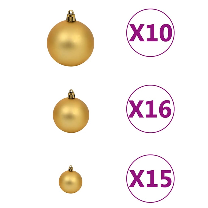 Bowery Hill Artificial Hinged Christmas Tree 300 LEDs and Ball Set 70.9