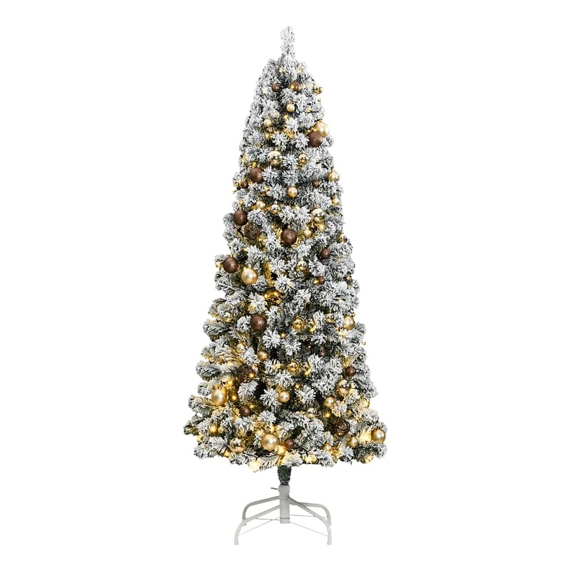 Bowery Hill Artificial Hinged Christmas Tree 300 LEDs and Ball Set 82.7