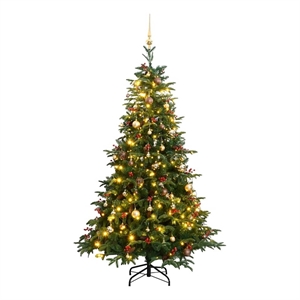Bowery Hill Artificial Hinged Christmas Tree 300 LEDs and Ball Set 82.7&quot