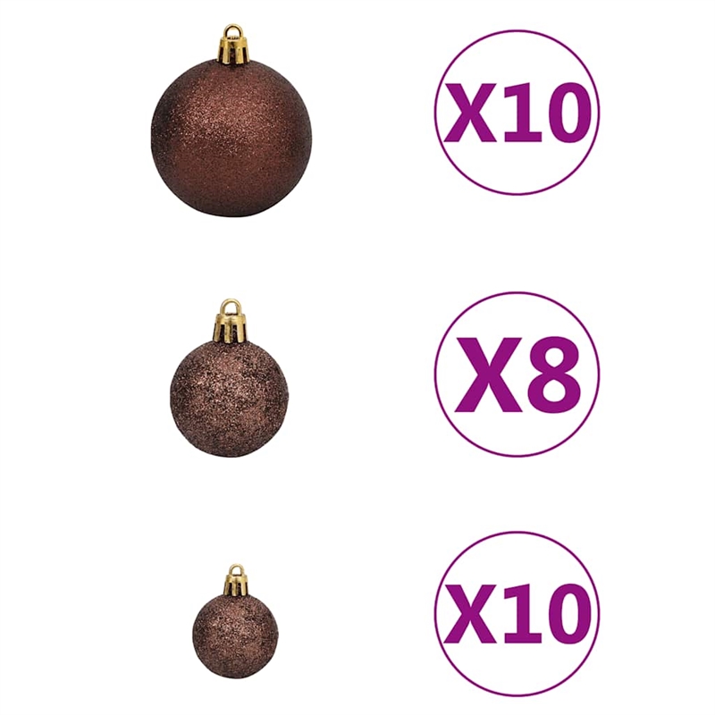 Bowery Hill Artificial Hinged Christmas Tree 300 LEDs and Ball Set 70.9