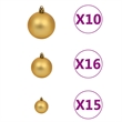 Bowery Hill Artificial Hinged Christmas Tree 300 LEDs and Ball Set 70.9