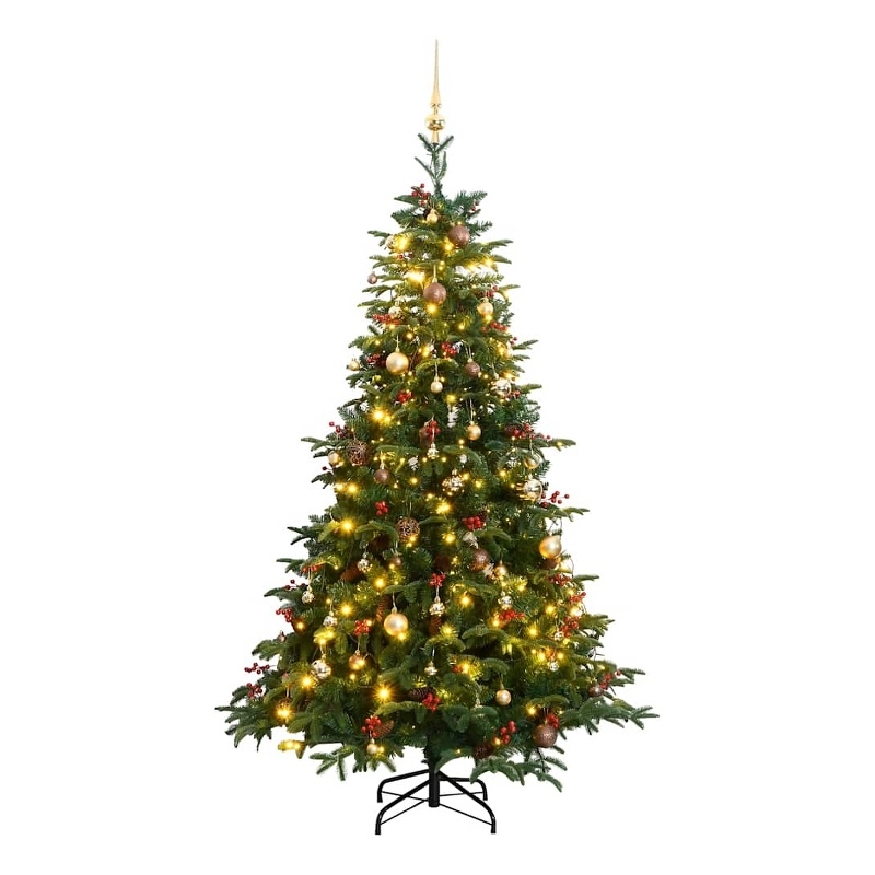 Bowery Hill Artificial Hinged Christmas Tree 300 LEDs and Ball Set 70.9