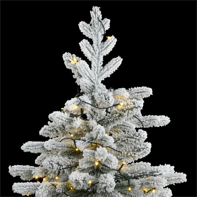 Bowery Hill Artificial Hinged Christmas Tree 300 LEDs and Flocked Snow 70.9