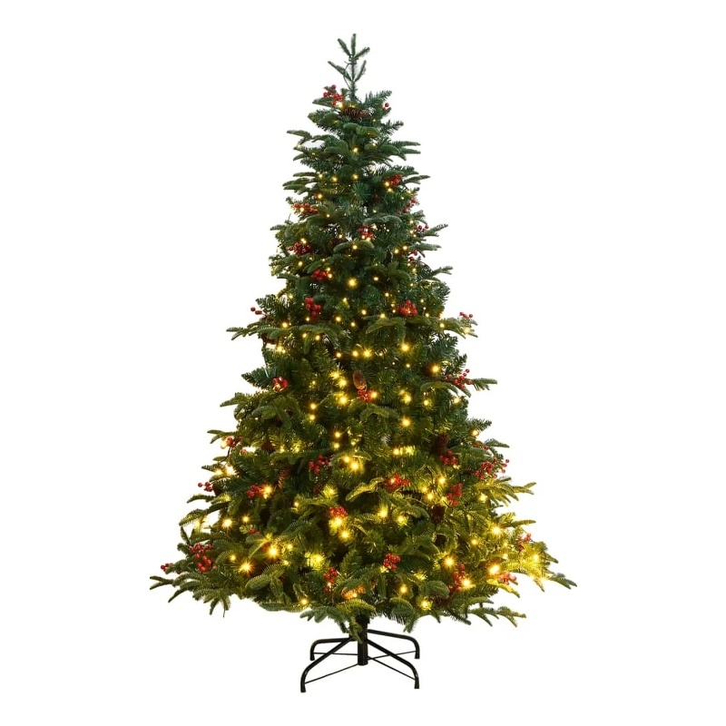 Bowery Hill Contemporary Artificial Hinged Christmas Tree 300 LEDs 82.7