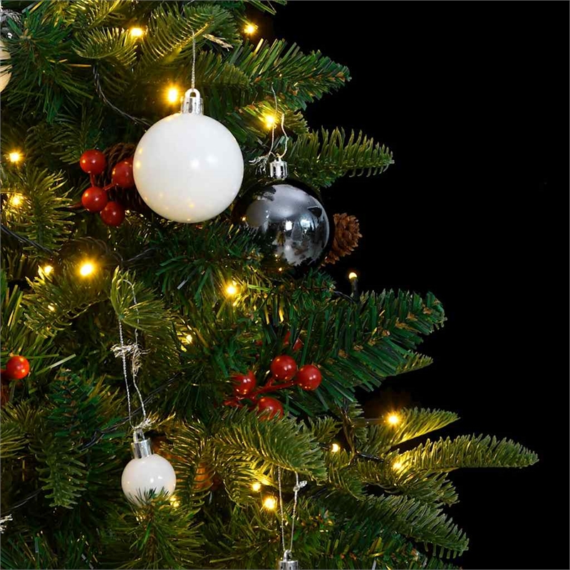 Bowery Hill Artificial Hinged Christmas Tree Green PVC PE Iron Plastic