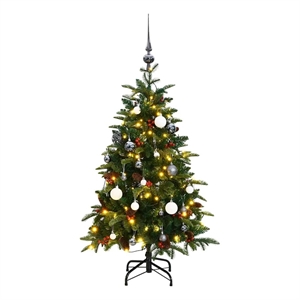 Bowery Hill Artificial Hinged Christmas Tree Green PVC PE Iron Plastic