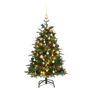 Bowery Hill Artificial Hinged Christmas Tree Green PVC PE iron 4.9 feet