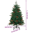 Bowery Hill Artificial Hinged Christmas Tree Green Warm White PVC PE Iron