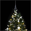 Bowery Hill Artificial Hinged Christmas Tree Green and white PVC PE Metal