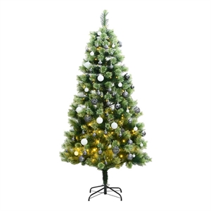 Bowery Hill Artificial Hinged Christmas Tree Green PVC 82.7&quot Height