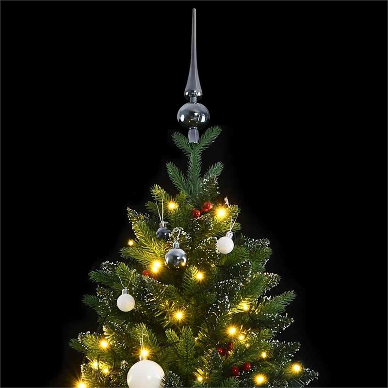 Bowery Hill Artificial Hinged Christmas Tree Green PVC PE Metal 82.7