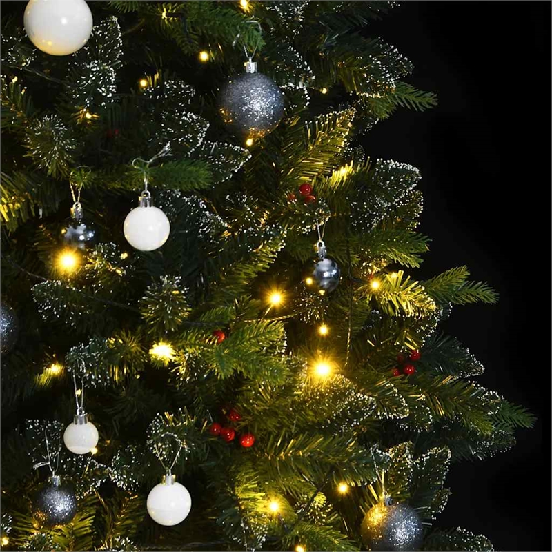 Bowery Hill Artificial Hinged Christmas Tree Green PVC PE Metal Medium