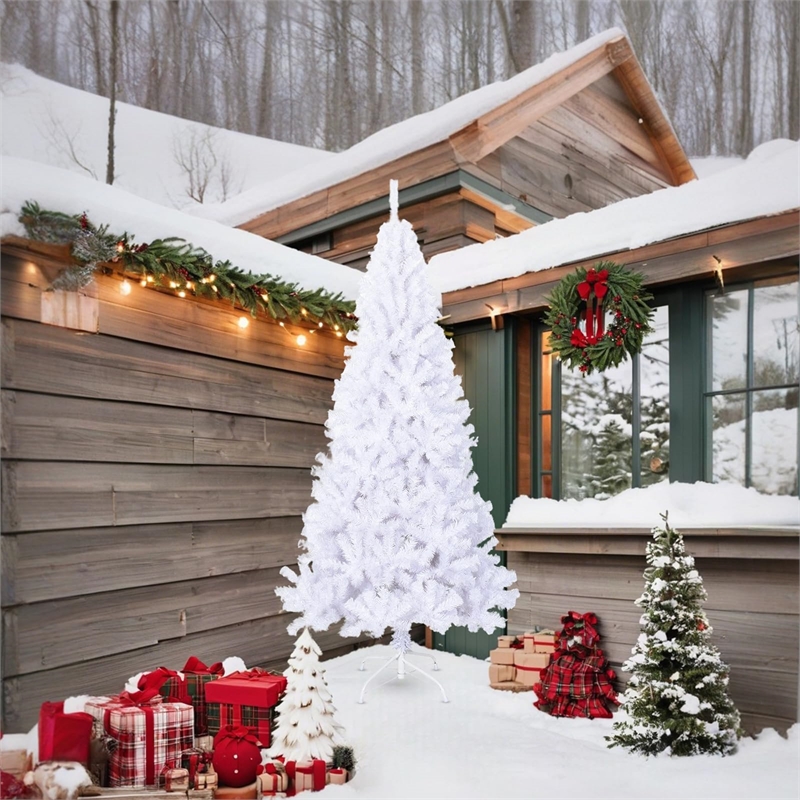 Bowery Hill Artificial Christmas Tree White PVC and Steel 82.7