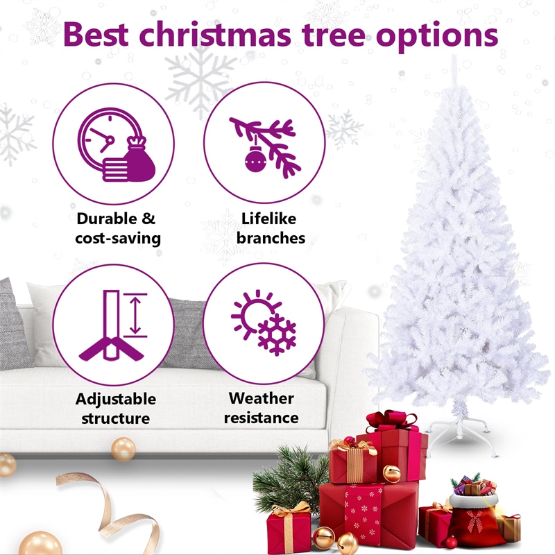 Bowery Hill Artificial Christmas Tree White PVC and Steel 82.7