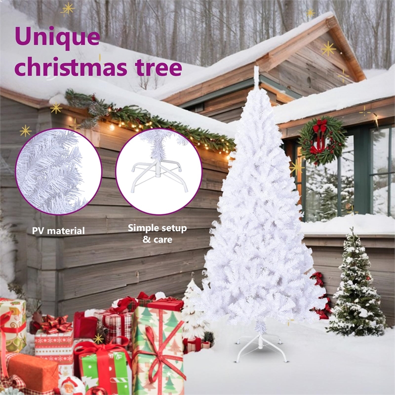 Bowery Hill Artificial Christmas Tree White PVC and Steel 82.7