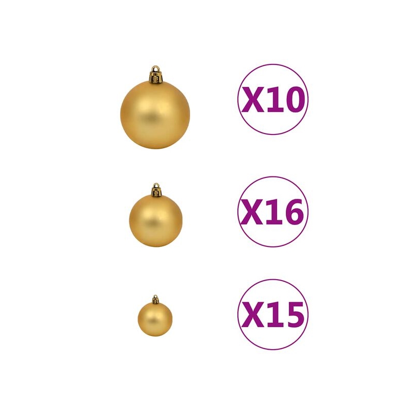 Bowery Hill Artificial Hinged Christmas Tree 300 LEDs and Ball Set 82.7