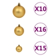 Bowery Hill Artificial Hinged Christmas Tree 300 LEDs and Ball Set 82.7