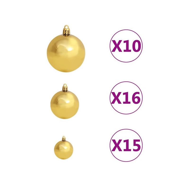 Bowery Hill Artificial Hinged Christmas Tree 300 LEDs and Ball Set 82.7