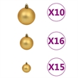 Bowery Hill Artificial Hinged Christmas Tree 300 LEDs and Ball Set 70.9