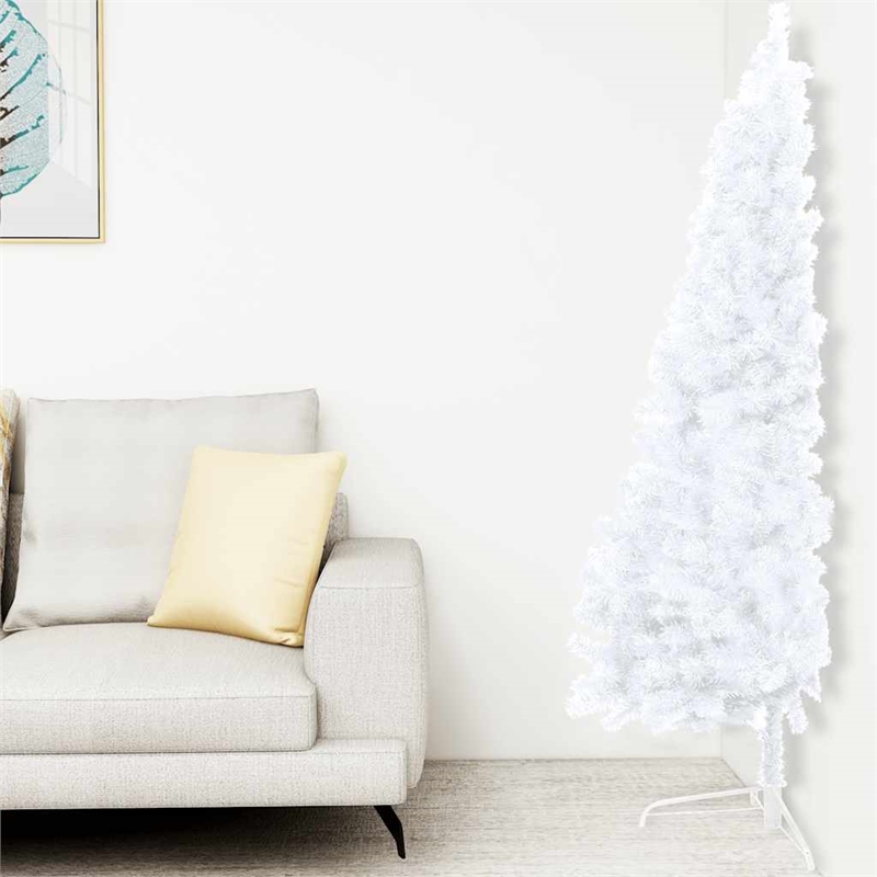 Bowery Hill Artificial Half Pre-lit Christmas Tree with Ball Set White 82.7