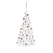 Bowery Hill Artificial Half Pre-lit Christmas Tree with Ball Set White 82.7