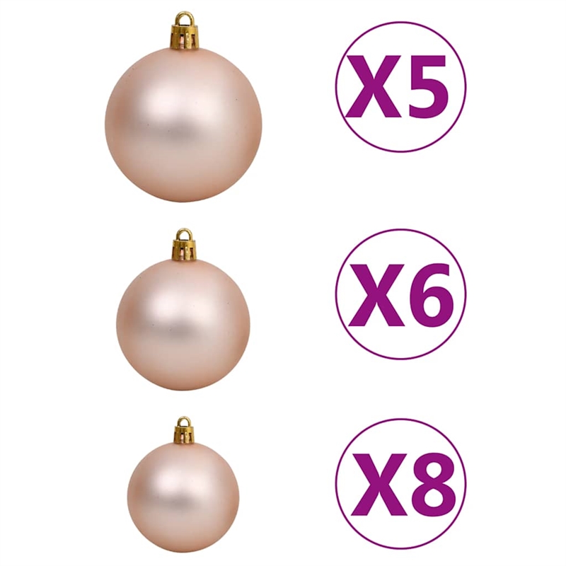 Bowery Hill Artificial Half Pre-lit Christmas Tree with Ball Set White 82.7