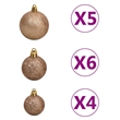 Bowery Hill Artificial Half Pre-lit Christmas Tree with Ball Set White 82.7