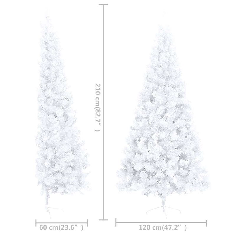 Bowery Hill Artificial Half Pre-lit Christmas Tree with Ball Set White 82.7